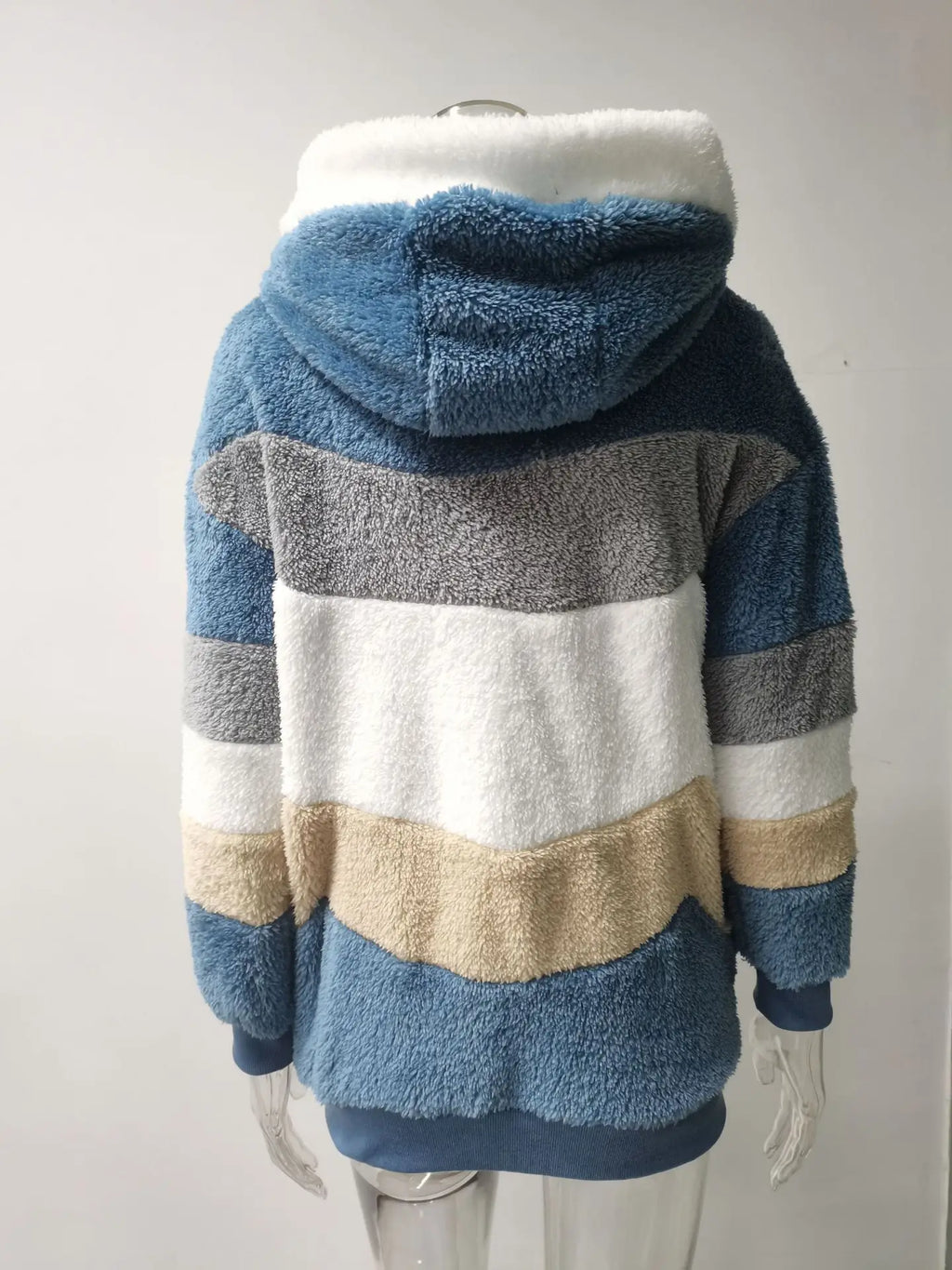 Women's Winter Fashion Coat Casual Stitching Plaid Clothes Hooded Zipper