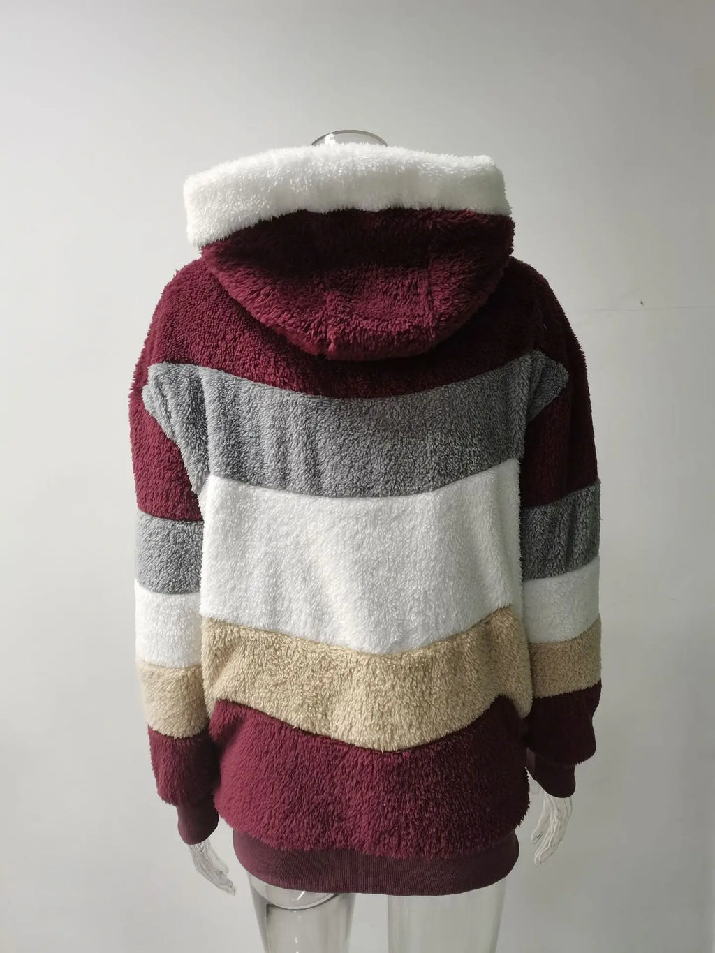 Women's Winter Fashion Coat Casual Stitching Plaid Clothes Hooded Zipper