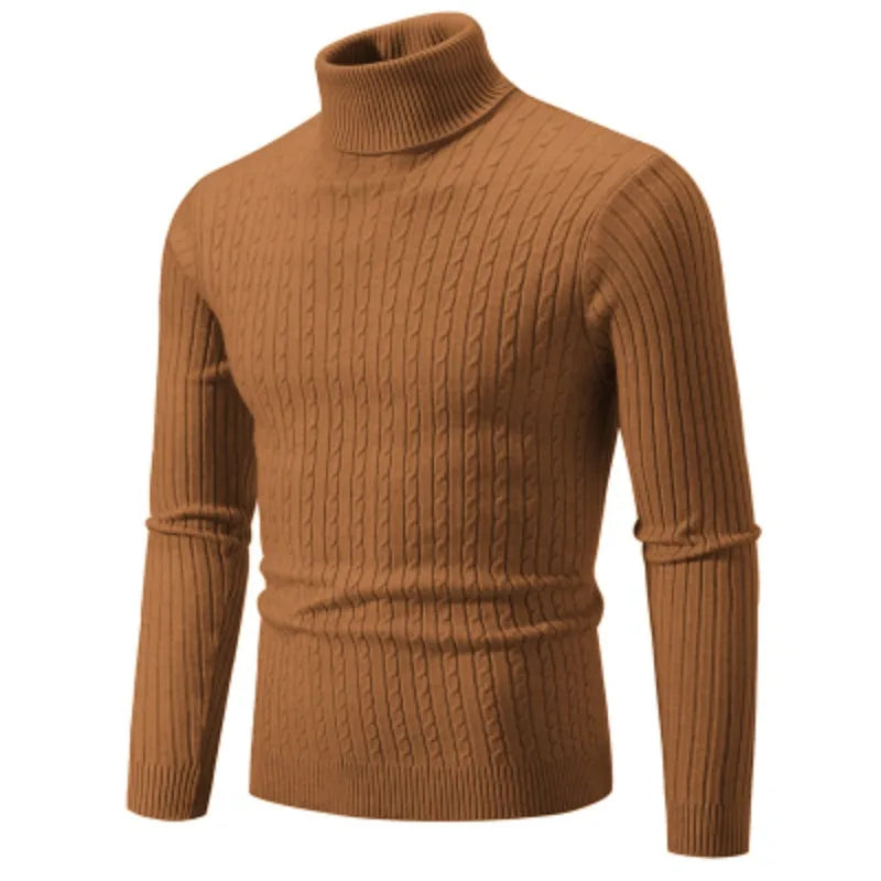 Men's High Neck Knitted Warm Casual Turtleneck Jersey