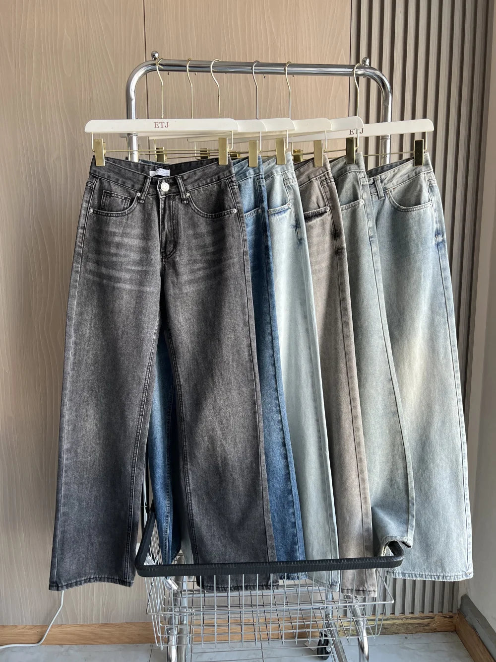 Women's straight heigh waist long jeans