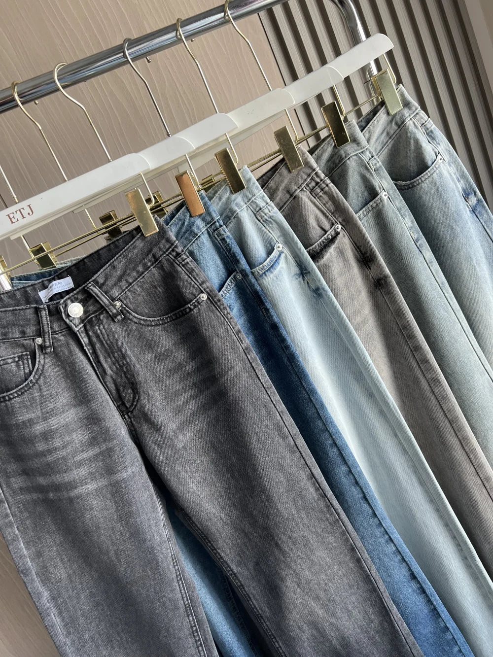 Women's straight heigh waist long jeans