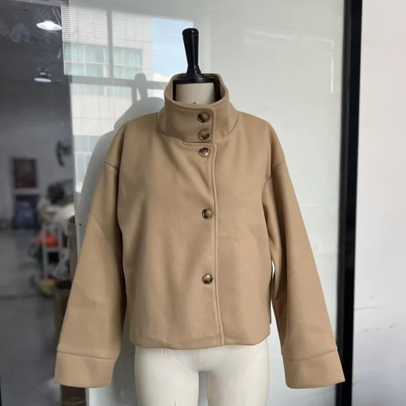 Women's Fashion Short Woolen Coat