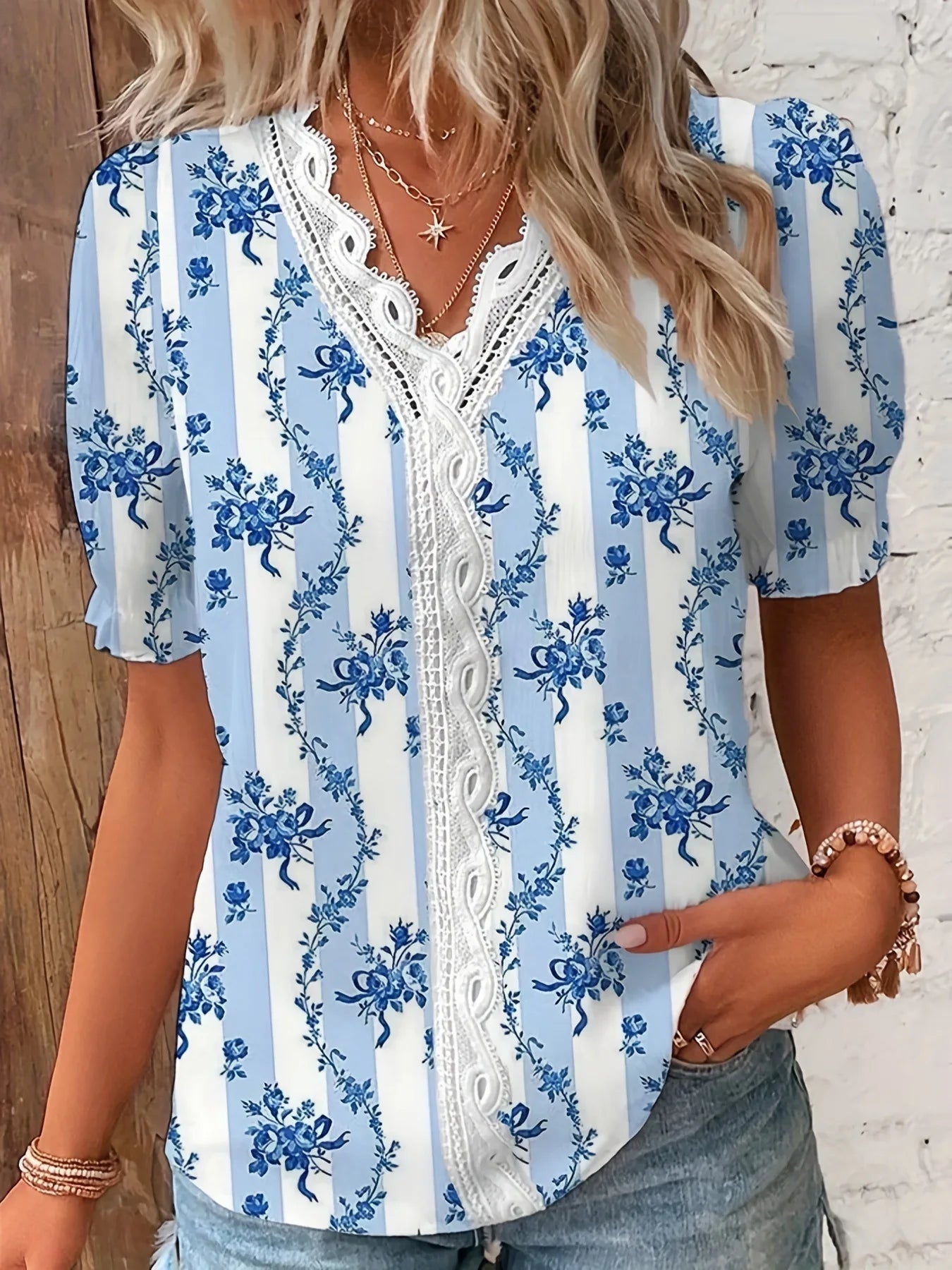Women's Summer V Neck Blouse