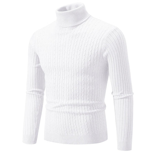 Men's High Neck Knitted Warm Casual Turtleneck Jersey