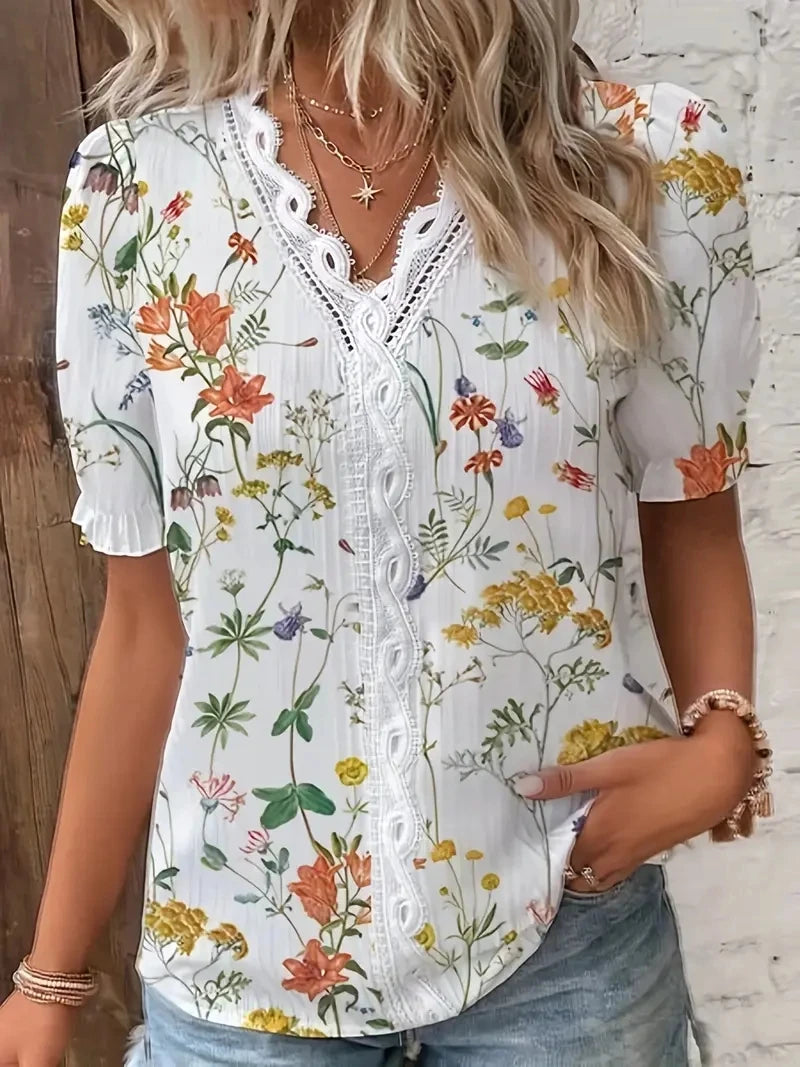 Women's Summer V Neck Blouse