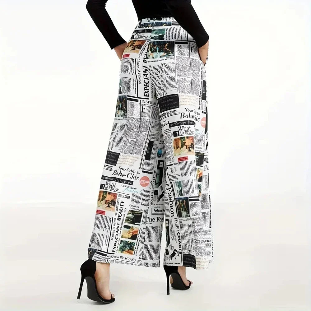 Women's Wide Leg Pants Women Print Fashion