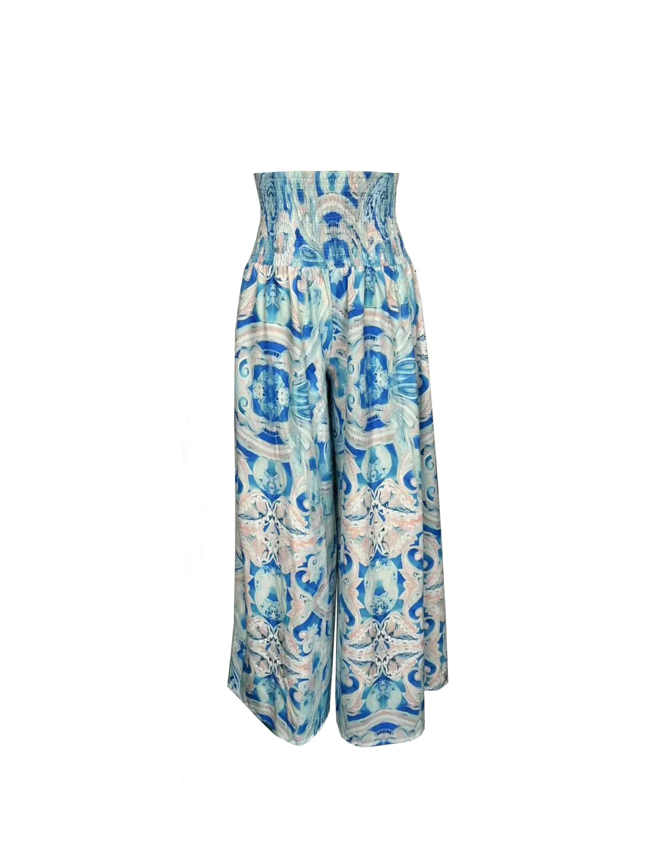 Women's High Waist Printed Wide-Leg Pants