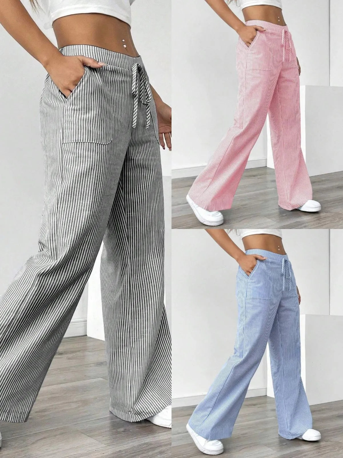 Women's casual striped trouser