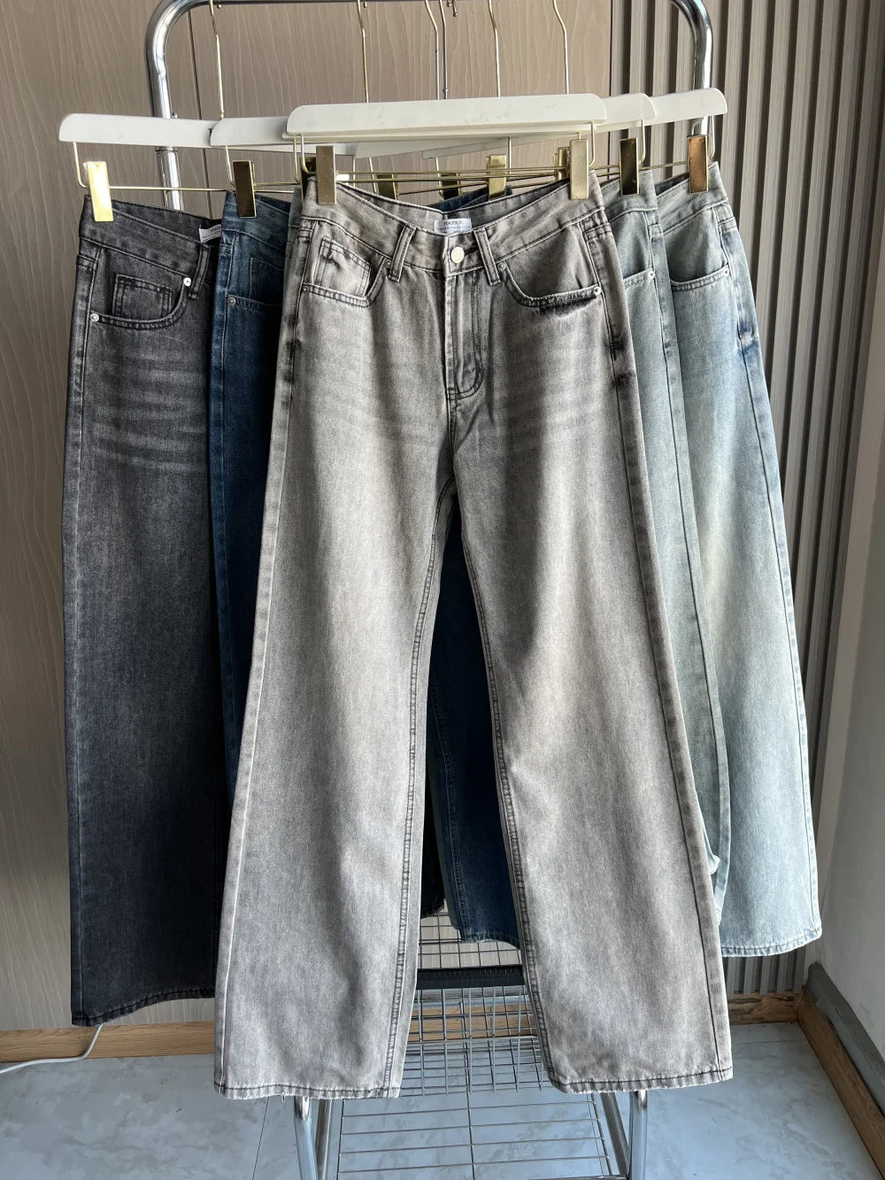 Women's straight heigh waist long jeans