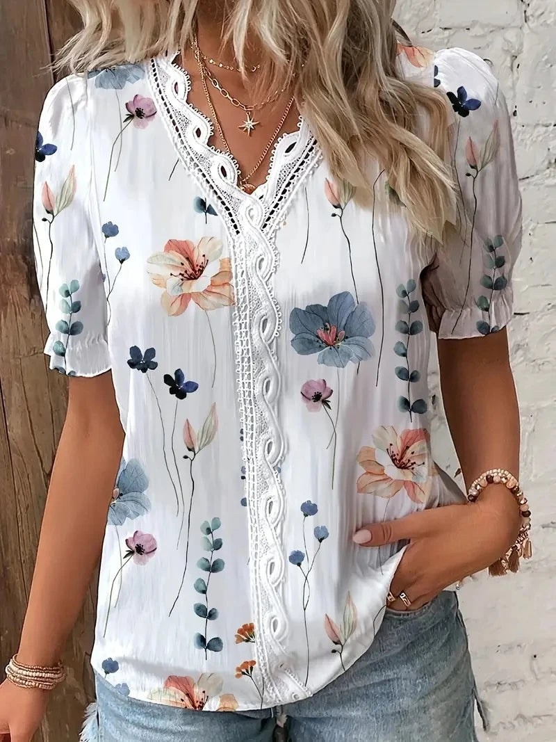 Women's Summer V Neck Blouse
