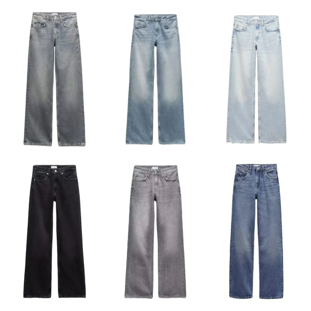 Women's straight heigh waist long jeans