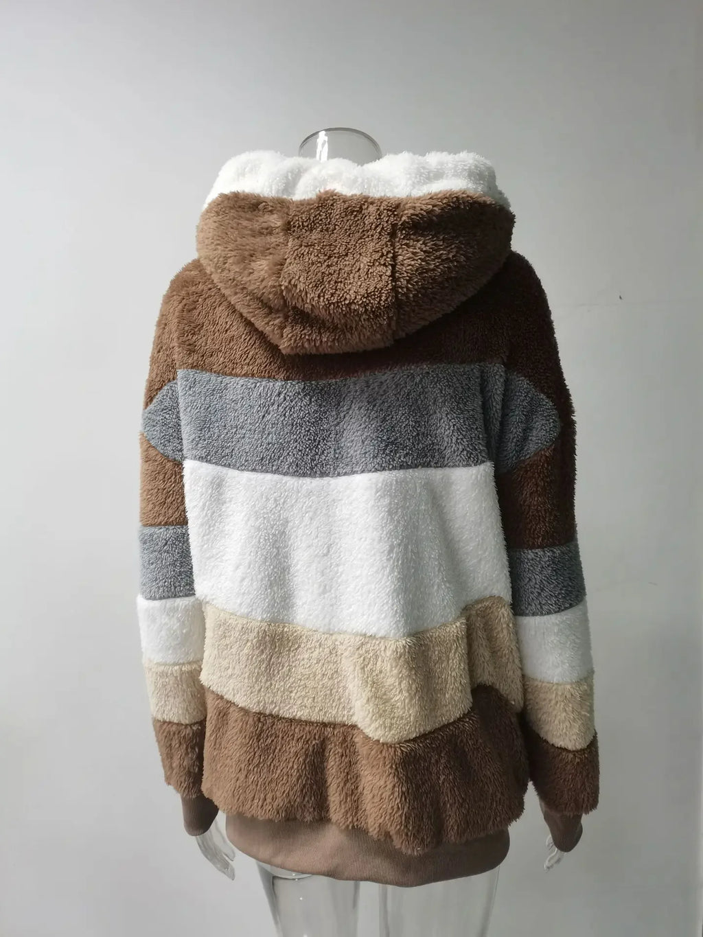 Women's Winter Fashion Coat Casual Stitching Plaid Clothes Hooded Zipper