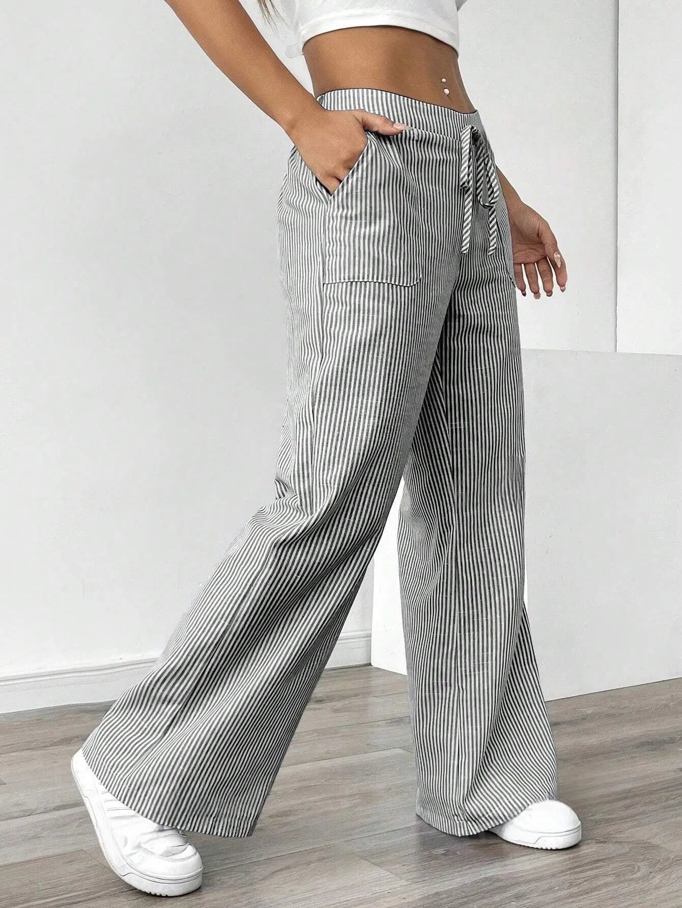 Women's casual striped trouser