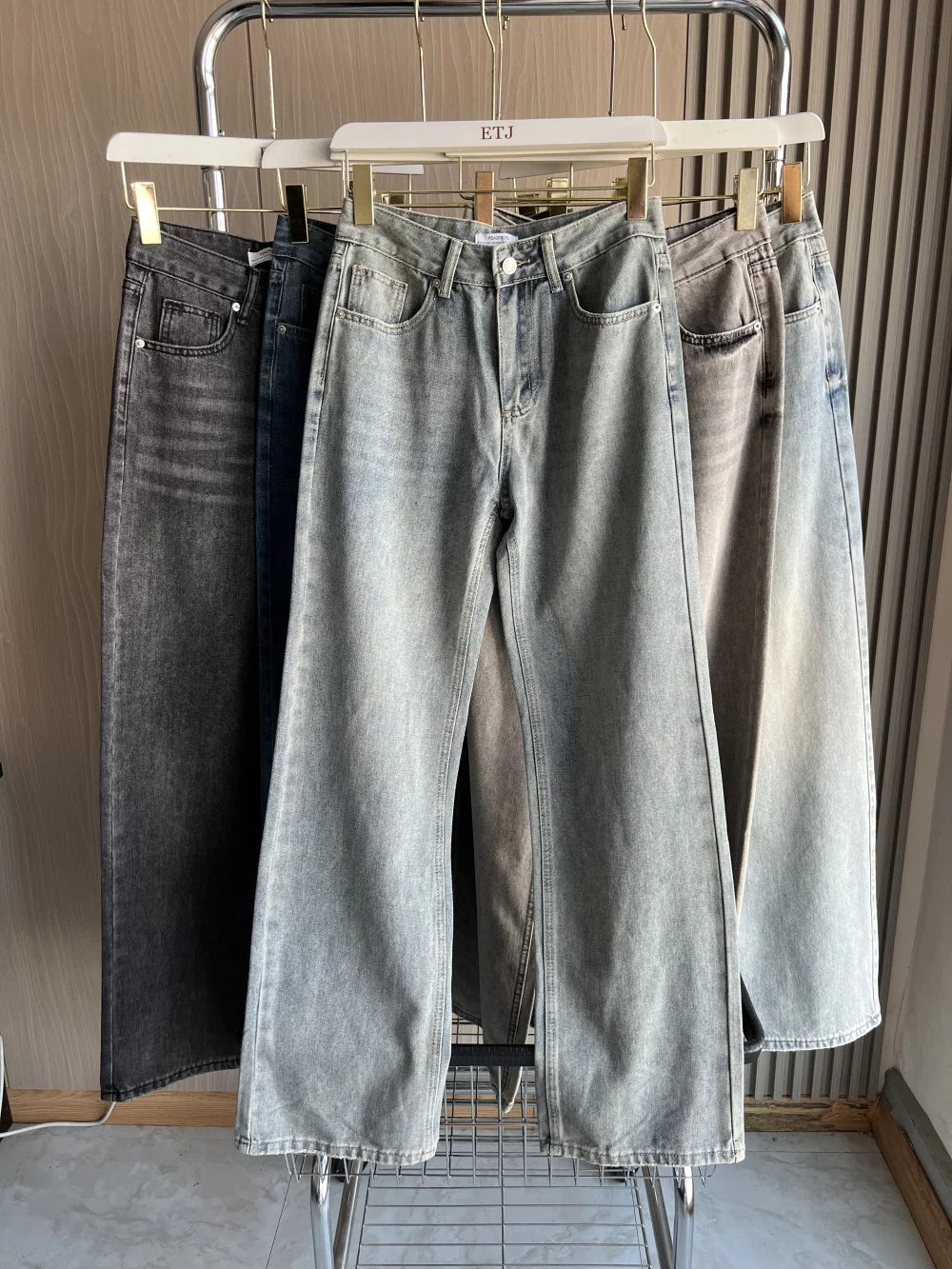 Women's straight heigh waist long jeans